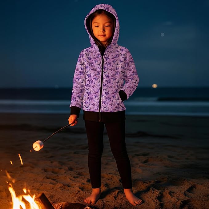 Dino Hoodie and Leggings Set (Purple Hoodie x Blue Leggings)