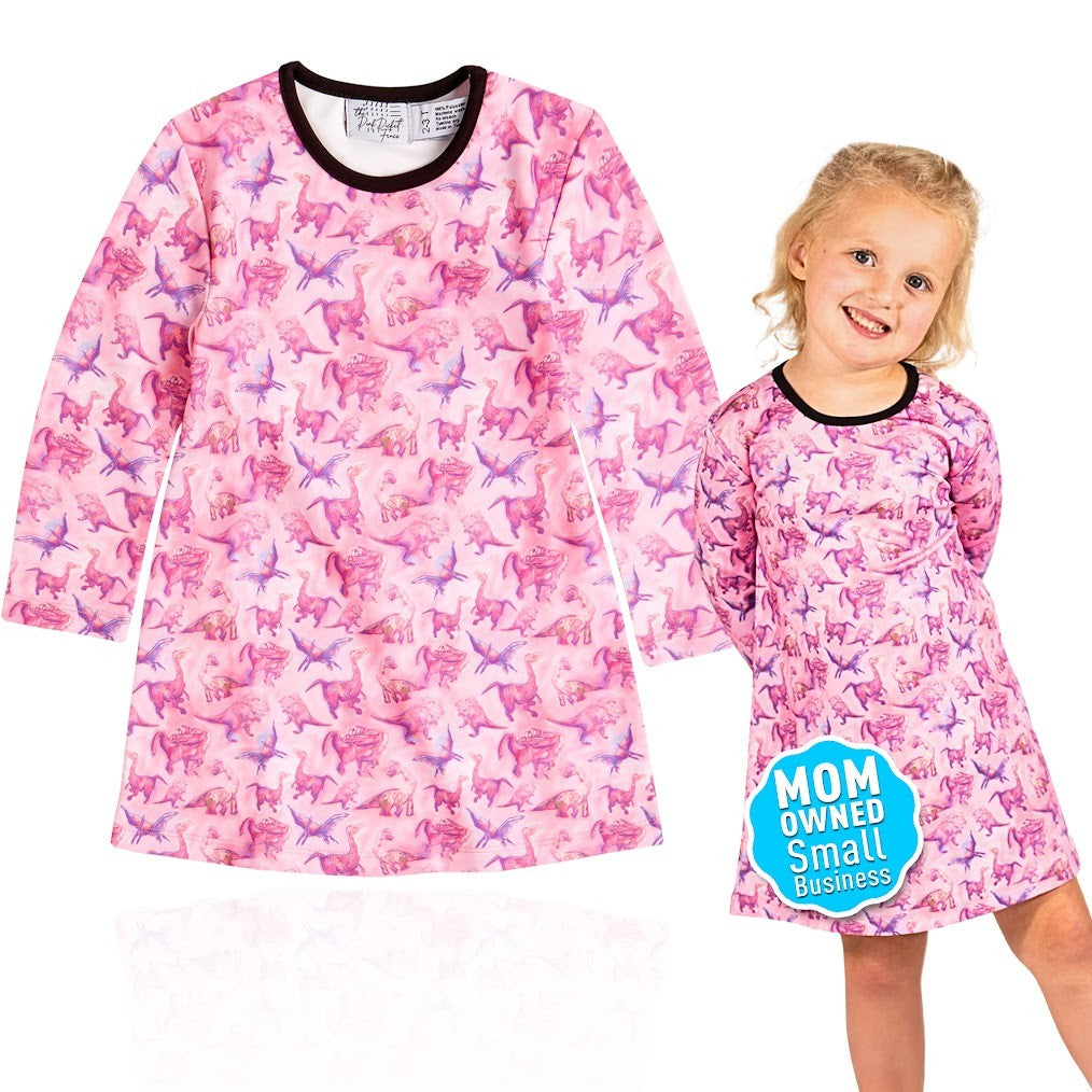 Suzie Dinosaur Dress | Girls Play Dresses | Dinosaur Clothes | Available in 3 colors