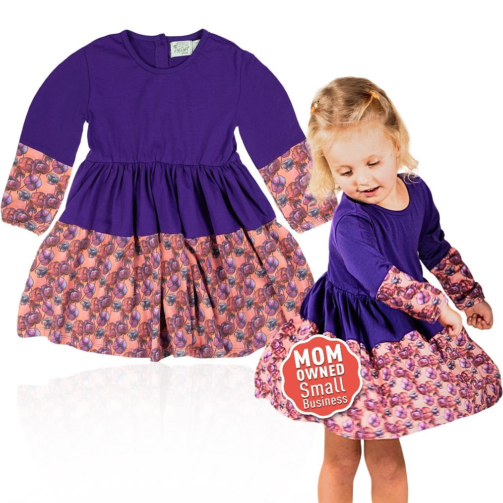 Mom owned small business purple Louise twirl dress