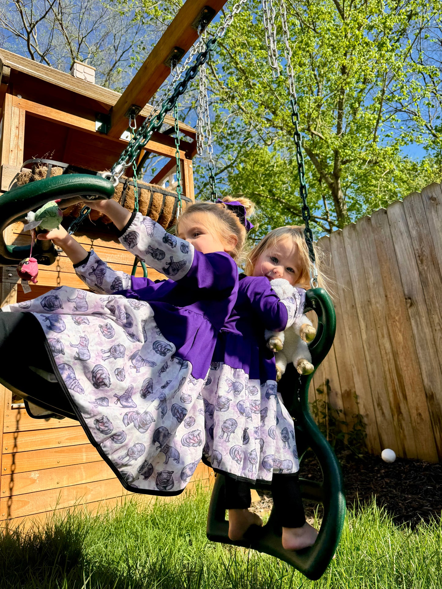 2 Pack - Hippo + Pink Tulip Twirl Dress