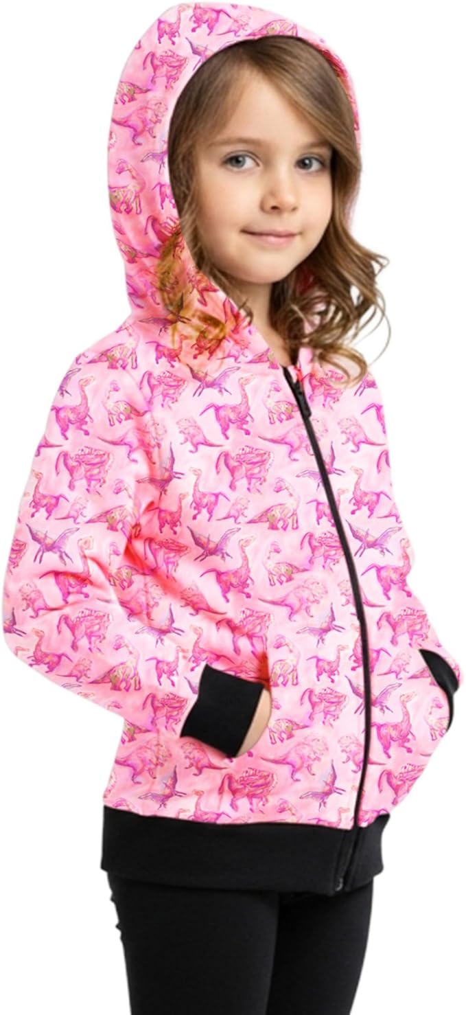 The Pink Picket Fence - Suzie Dinosaur Hoodie, Dress, and Leggings Set in Pink