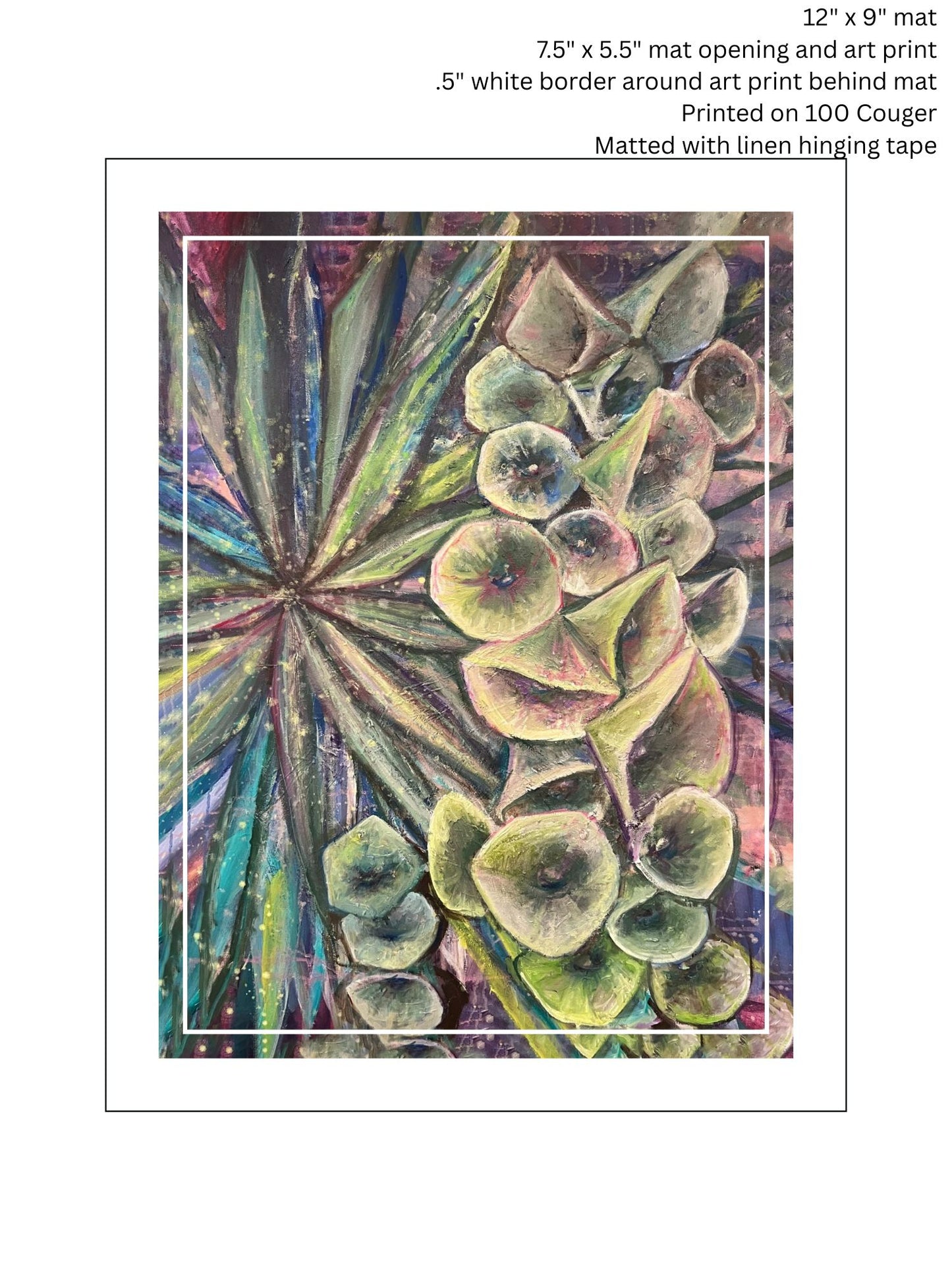 The Pink Picket Fence Hand-Signed Floral Art Print “Background Research” – 12 x 9 inches Matted Wall Art – Fine Art Print Reproduction from Oil Painting by Kallen