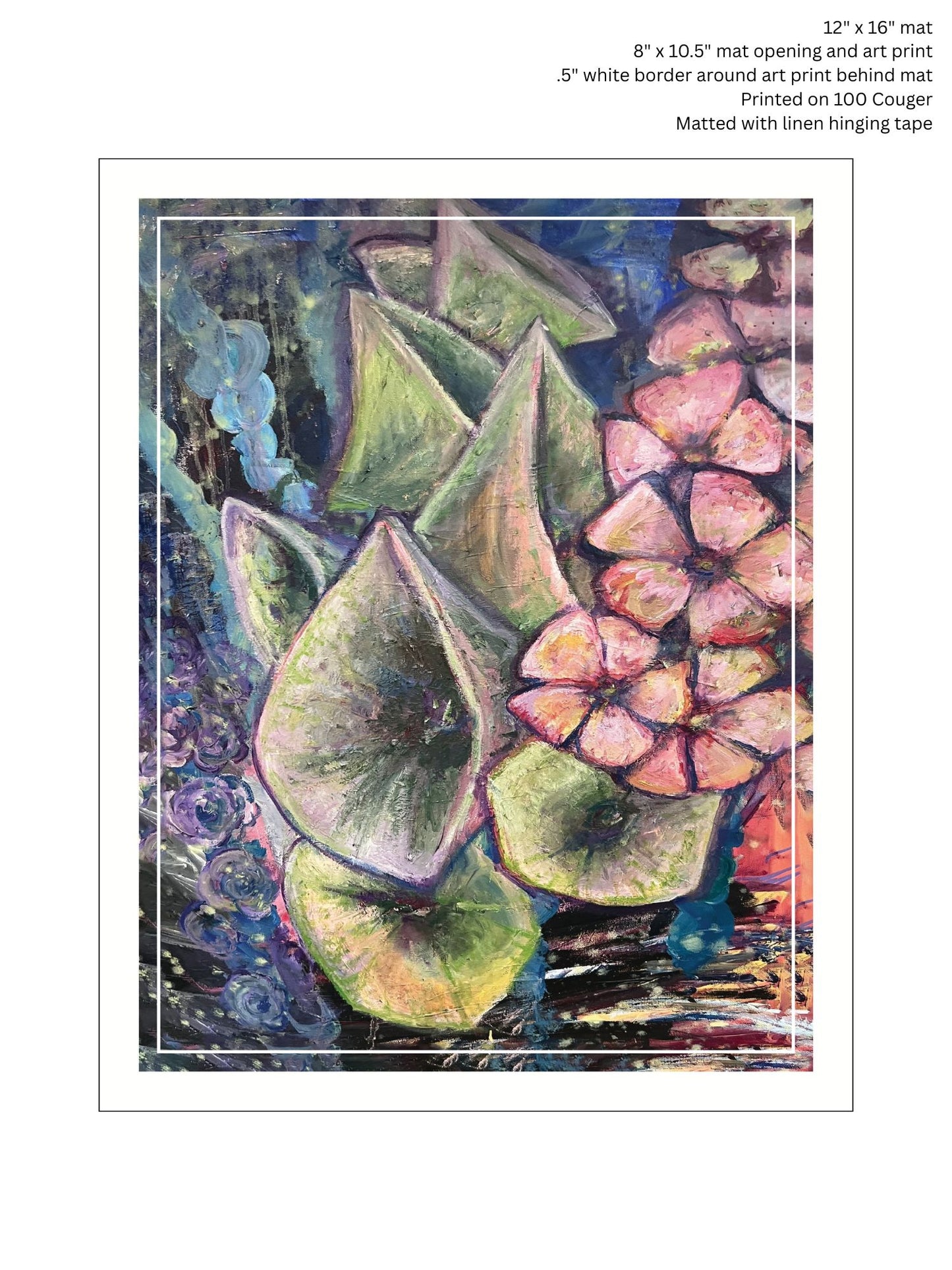 The Pink Picket Fence Hand-Signed Floral Art Print “Let’s Sing” – 12x16 Matted Wall Art – Fine Art Print Reproduction from Oil Painting by Kallen
