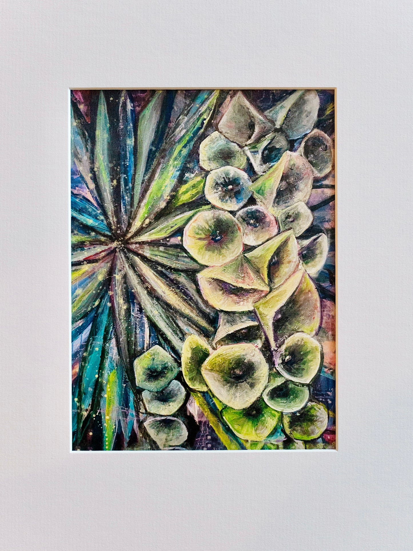 The Pink Picket Fence Hand-Signed Floral Art Print “Background Research” – 12 x 9 inches Matted Wall Art – Fine Art Print Reproduction from Oil Painting by Kallen