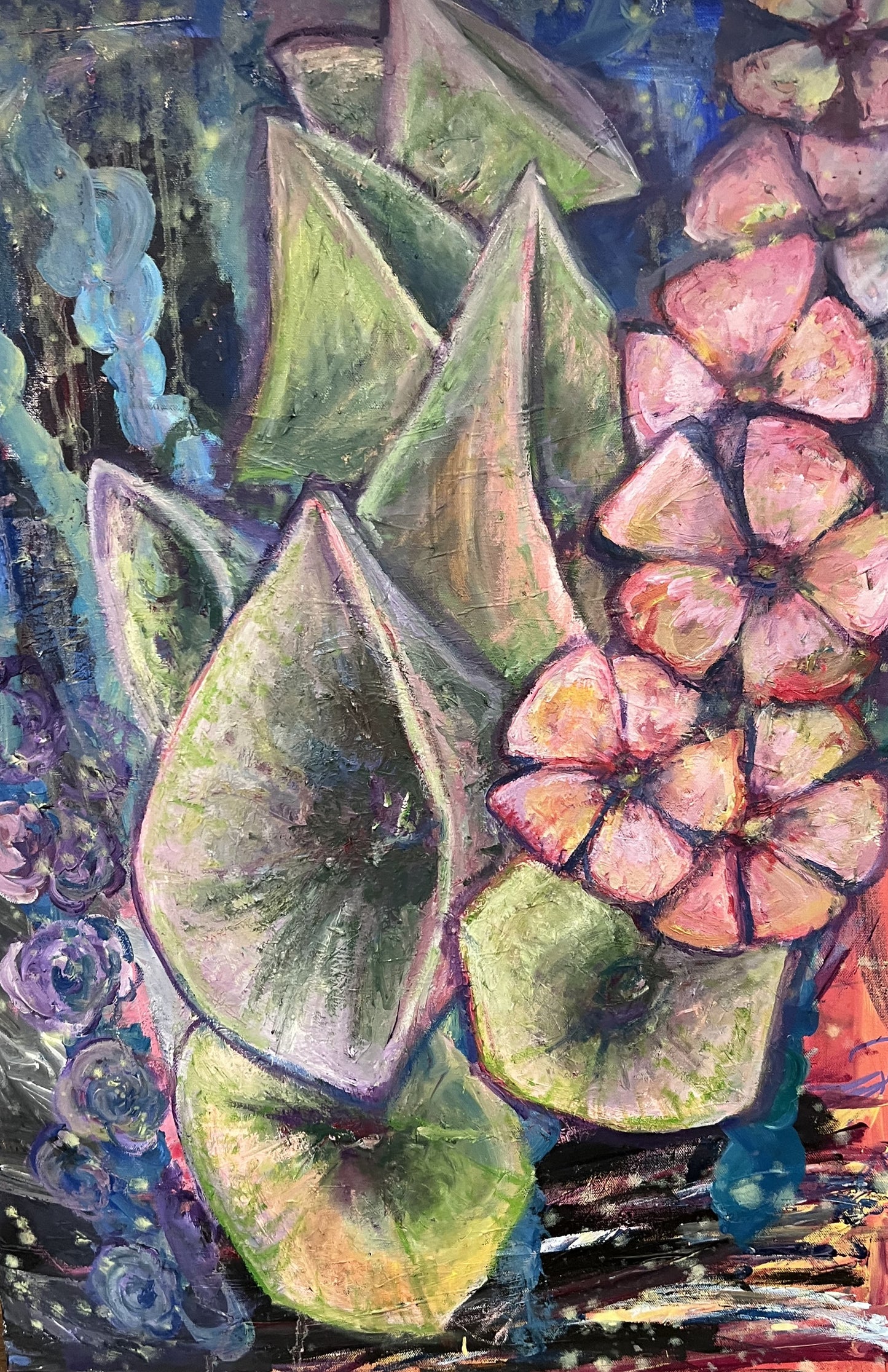 The Pink Picket Fence Hand-Signed Floral Art Print “Let’s Sing” – 12x16 Matted Wall Art – Fine Art Print Reproduction from Oil Painting by Kallen