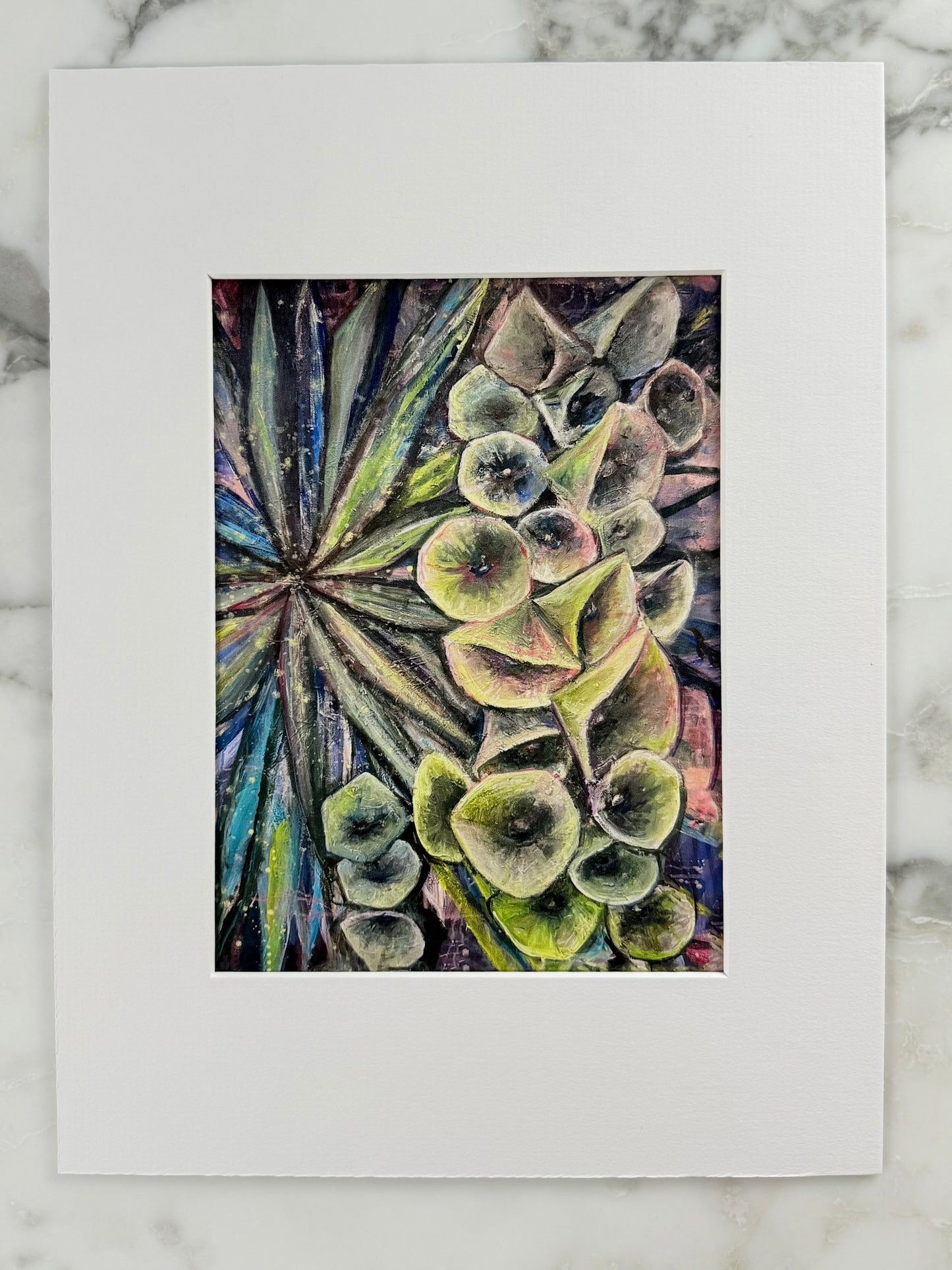 The Pink Picket Fence Hand-Signed Floral Art Print “Background Research” – 12 x 9 inches Matted Wall Art – Fine Art Print Reproduction from Oil Painting by Kallen