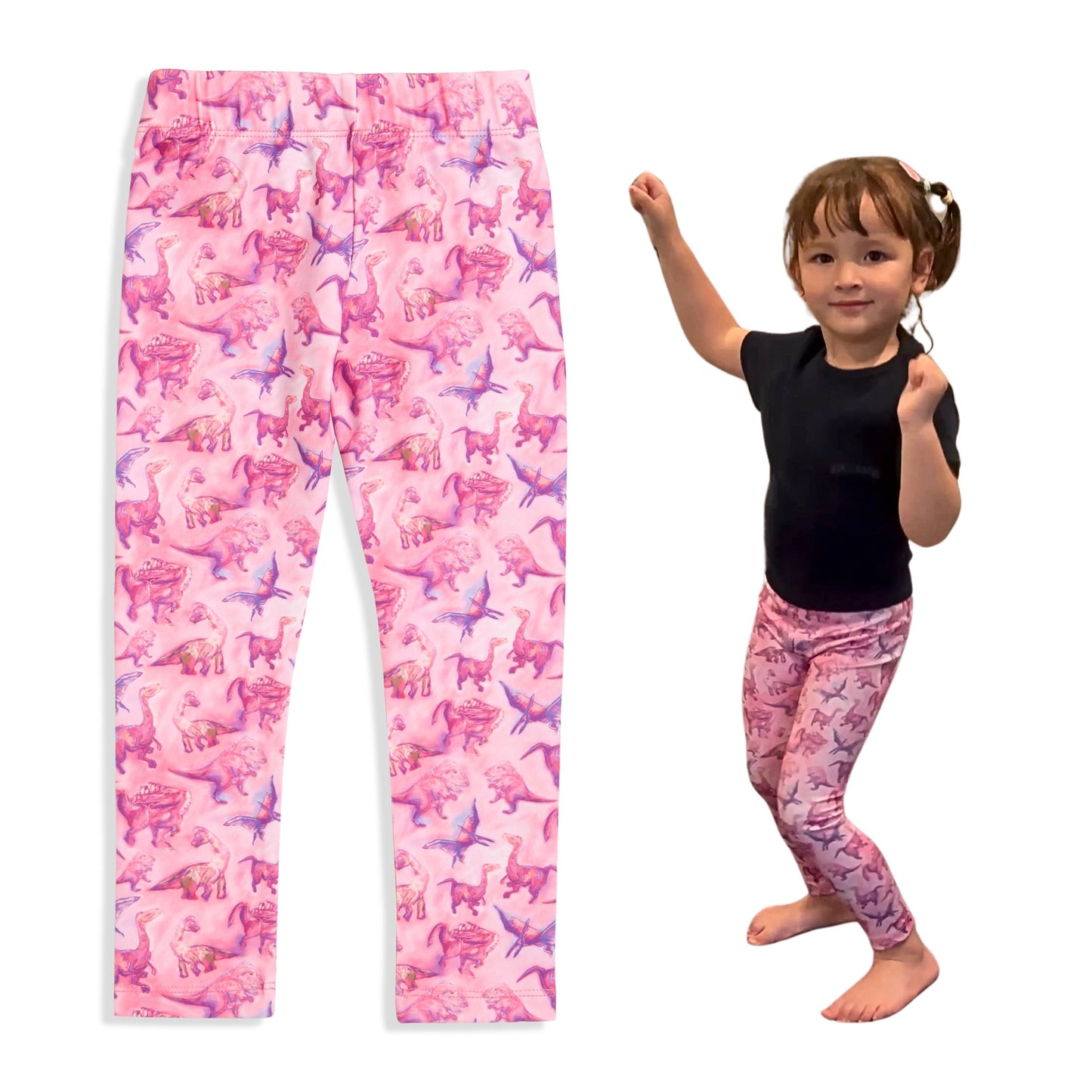 Suzie Dinosaur Leggings | Girls Playwear | Dinosaur Clothes | Best Leggings for Girls | Available in 3 Colors