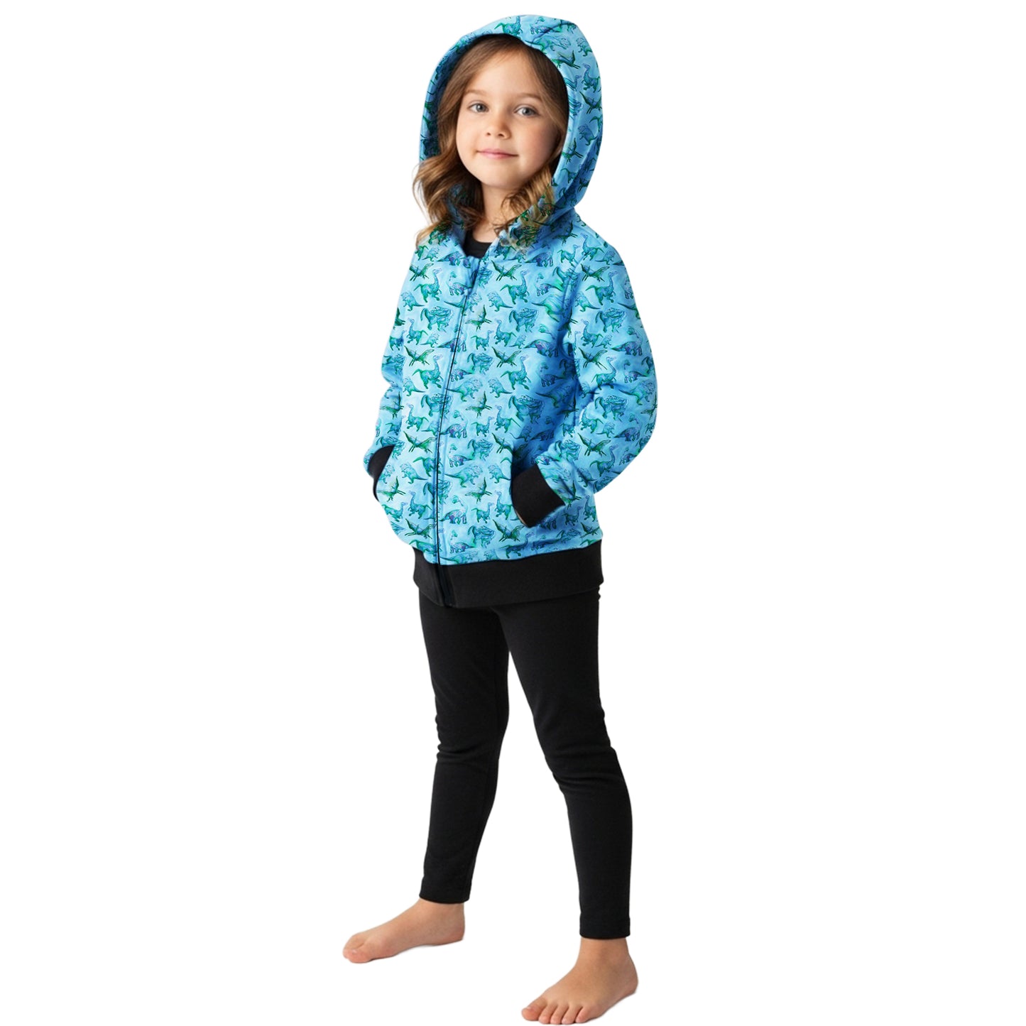 Suzie Dinosaur Hoodie | Girls Playwear | Dinosaur Clothes | Great for Texture-Sensitive Kids | Available in 3 Colors