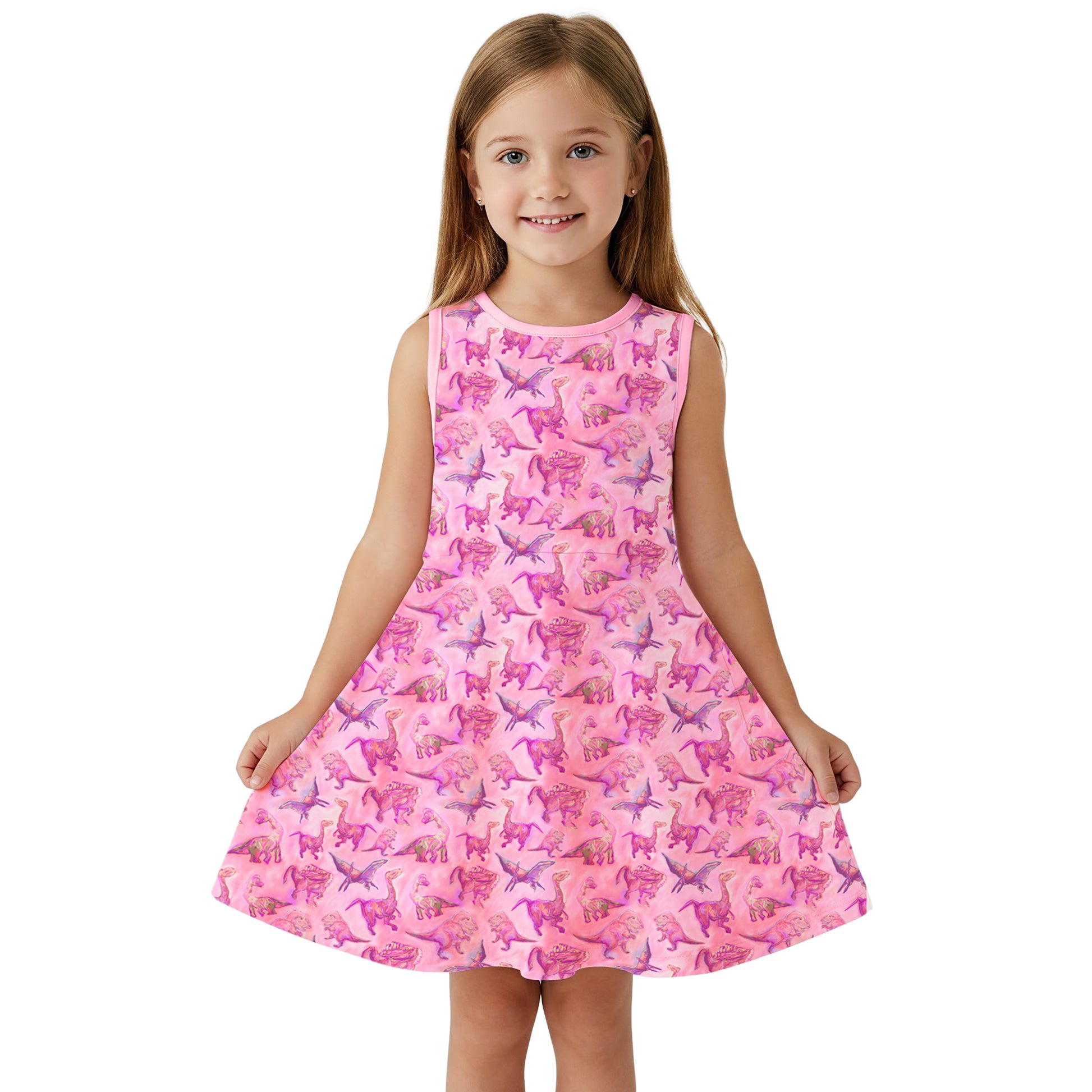 pink dinosaur dress Pink Dinosaur Dress For Baby and Girl, Birthday Party 6 US numeric