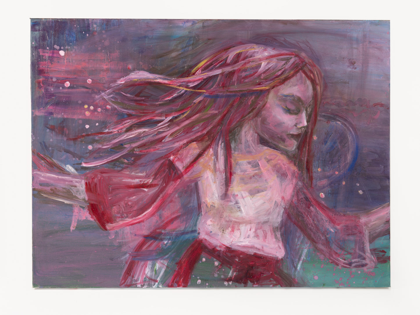 The Pink Picket Fence - Hand-Signed Art Print “This Dance” Abstract Dancer – 16x20 Matted Wall Art – Fine Art Reproduction from Oil Painting by Kallen