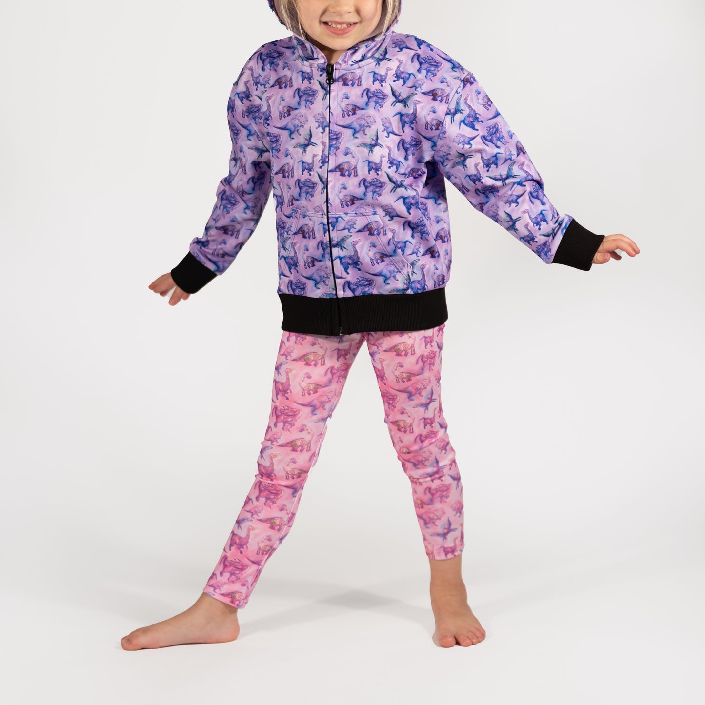 Suzie Dinosaur Hoodie | Girls Playwear | Dinosaur Clothes | Great for Texture-Sensitive Kids | Available in 3 Colors