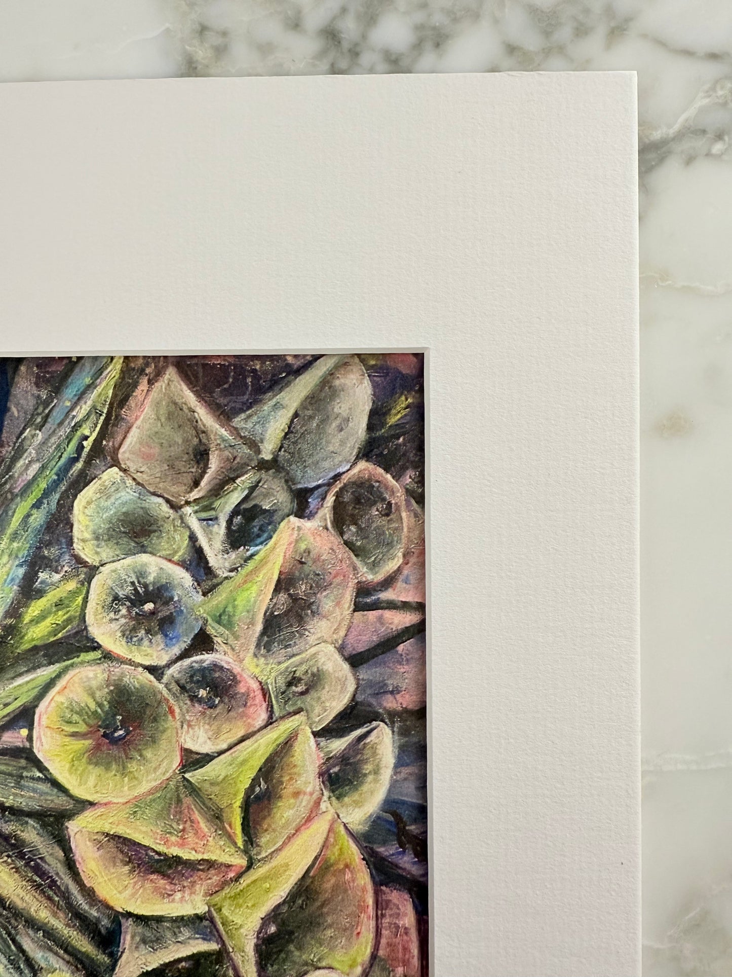 The Pink Picket Fence Hand-Signed Floral Art Print “Background Research” – 12 x 9 inches Matted Wall Art – Fine Art Print Reproduction from Oil Painting by Kallen