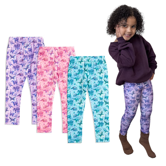 Suzie Dinosaur Leggings | Girls Playwear | Dinosaur Clothes | Best Leggings for Girls | Available in 3 Colors