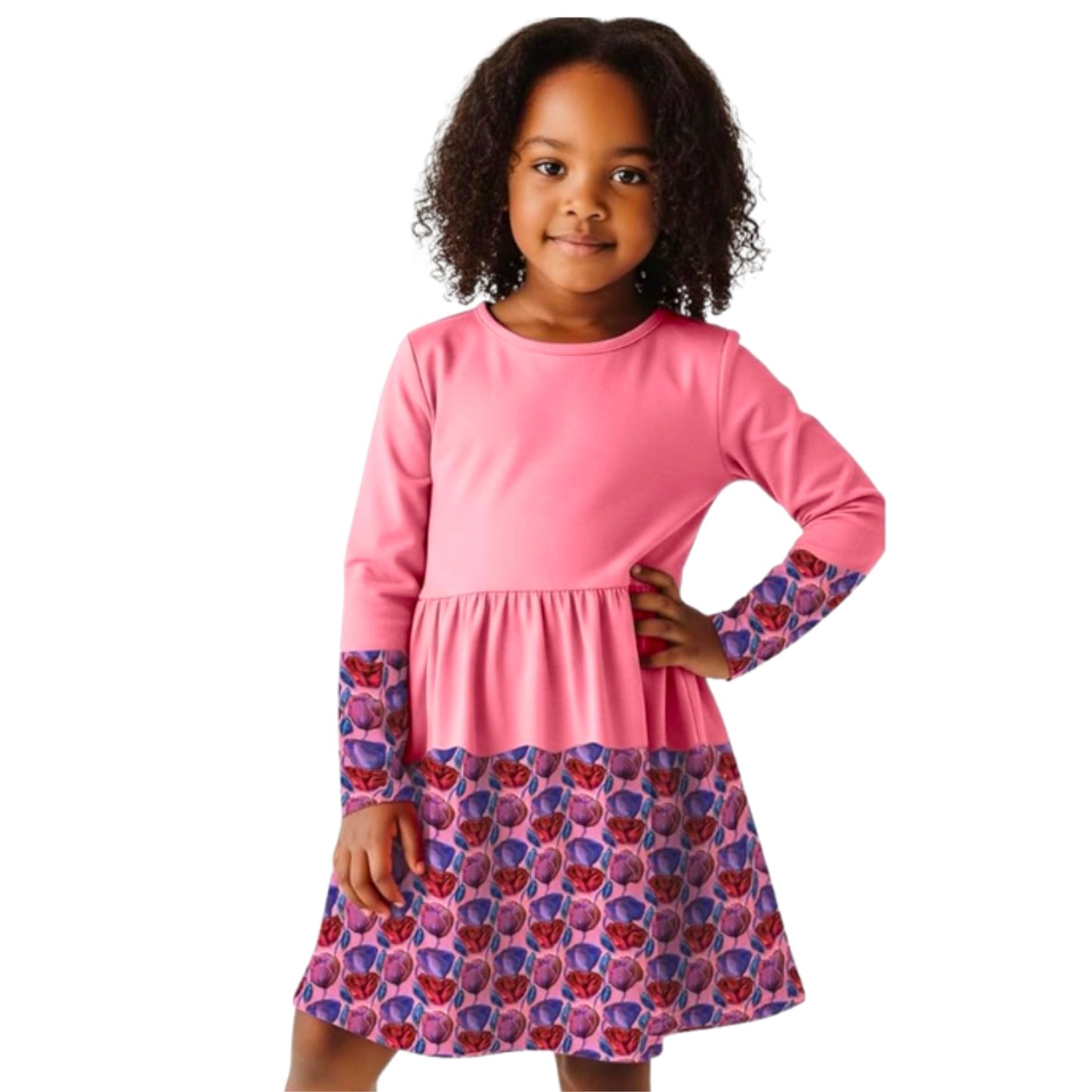 Louise Twirly Girls Dress | Toddler Twirl Dress | 100% Cotton Dress | Available in 3 Colors