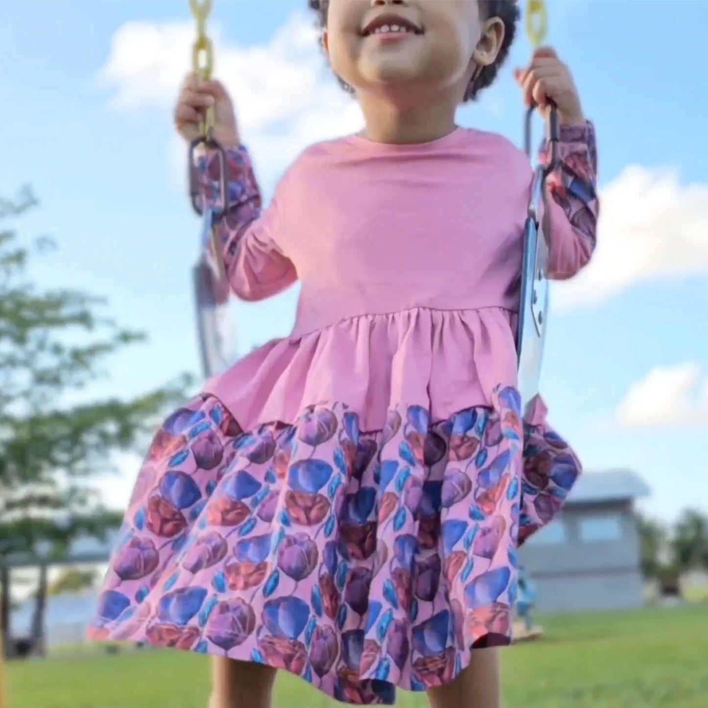 Pink Louise Twirly Girl Dresses | Artsy Dress
