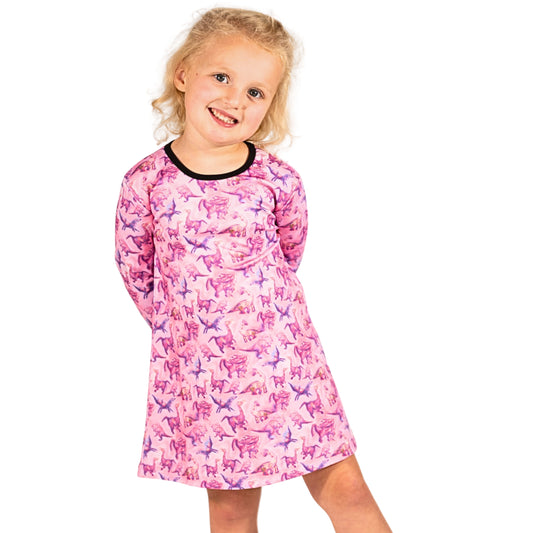 Suzie Dinosaur Dress | Girls Play Dresses | Dinosaur Clothes | Available in 3 colors