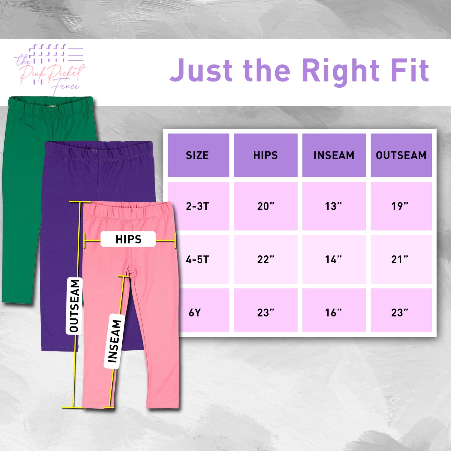 Louise Girls Cotton Leggings | Toddler Purple Leggings | Available in 3 Colors