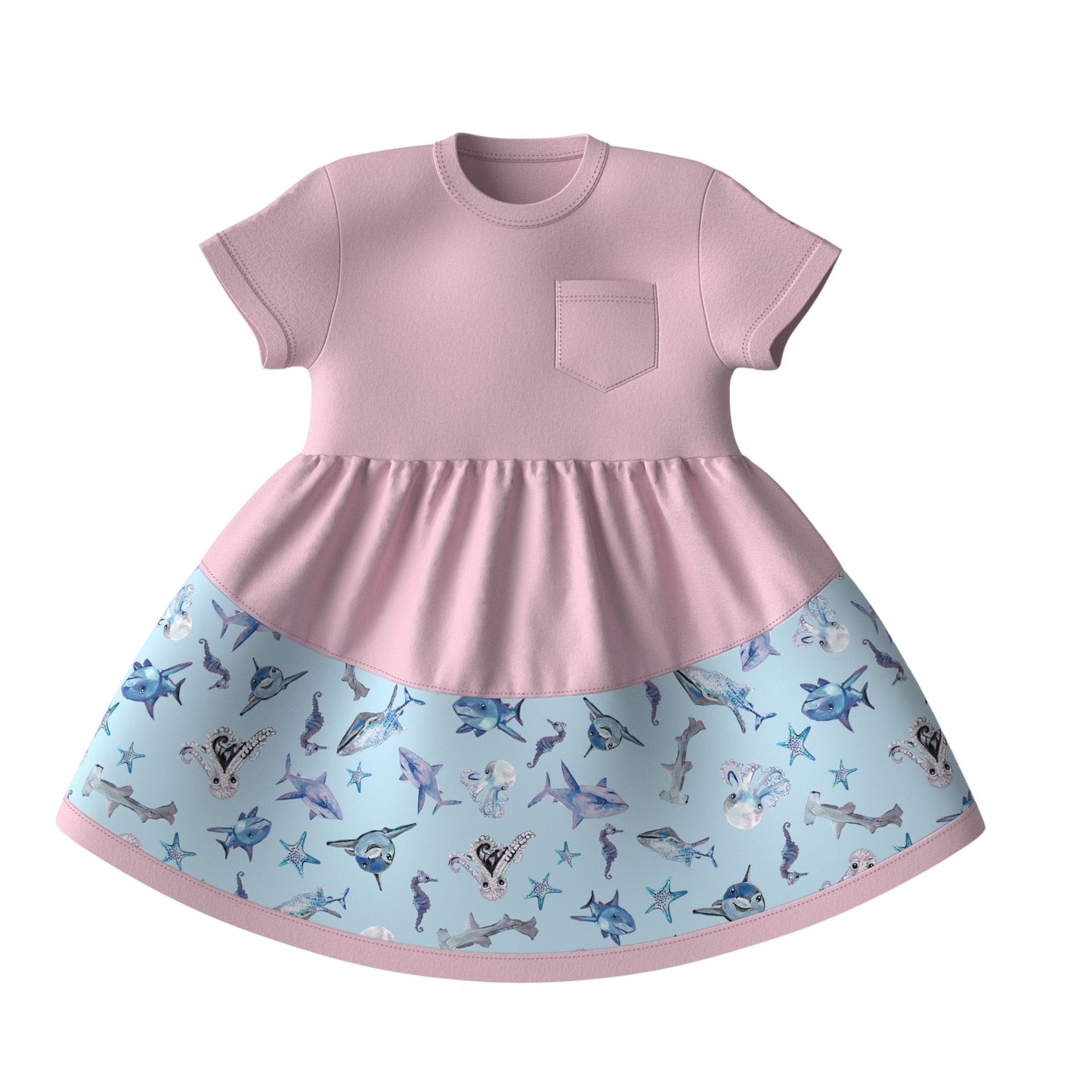 Sparky Shark Twirl Dress + Scrunchie
